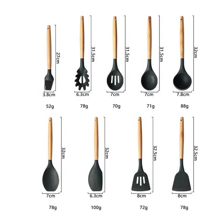 10-Piece Non-Stick Wooden Kitchen Tools Set